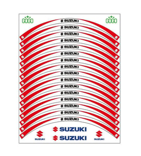 Kırmızı Beyaz Suzukı Uyumlu Reflektörlü 1 Set Jant Şeridi