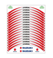 Kırmızı Beyaz Suzukı Uyumlu Reflektörlü 1 Set Jant Şeridi