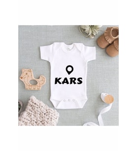 Unisex Beyaz Baskılı Zıbın