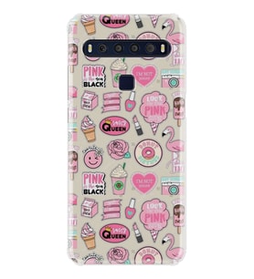 TCL 10L 10 Plus 10SE 20E 20SE 30SE L7 Kılıf Desemli Silikon Donut Flamingo 1415
