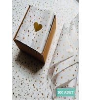 Gold Yıldız Desenli Pelur Kağıdı /Beyaz Pelur 50x70 cm 100adet-GYPBYZ100 (Renksiz)
