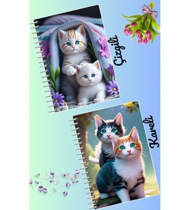 Büyülü tasarımlar defter seti 2 adet A4 boyutu 21*30 çizgili + kareli 60 syf