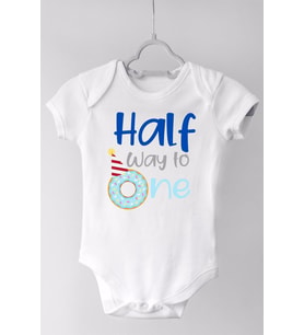 Erkek Bebek Beyaz Half Way One Çıtçıtlı Body