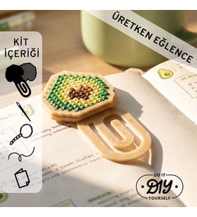 Etamina Avokado Figürlü Kanaviçe Kitap Ayracı Kiti