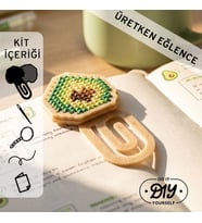 Etamina Avokado Figürlü Kanaviçe Kitap Ayracı Kiti
