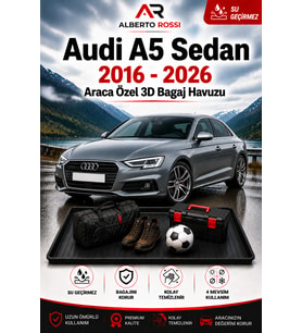 Audi A5 Sedan 2016 - 2026 Araca Özel 3D Bagaj Havuzu