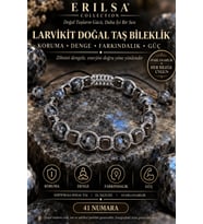 Sertifikalı Koruma Denge Farkındalık Güç Odaklanma Doğal Taş Bileklik - Larvikit Taşı
