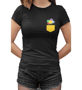 In my Pocket Siyah Kadın Tshirt