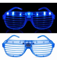 LED Işıklı Panjur Parti Gözlüğü Mavi Renk Shutter Gözlük