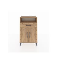Arges Komodin 2 Raflı Tek Çekmeceli 2 Kapaklı 60x30x96 Çam-Çam
