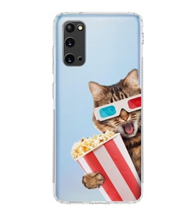PrintiFy Samsung Galaxy S20 ile Uyumlu 1mm Slim Fit Kedi 1 050b Baskılı Şeffaf  Kılıf