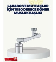 Northcity Çok Yönlü Dönebilen Musluk Başlığı 1080° 2 Fonksiyonlu Su Akışı