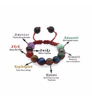 Makrome Örgülü Küre Kesim Multicolor Doğaltaş Kombinli Çocuk Başarı Bilekliği (Çok Renkli)