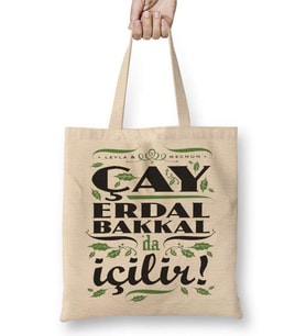 Çay Erdal Bakkalda İçilir Erdal Bakkal Bez Çanta Uzun Saplı