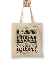 Çay Erdal Bakkalda İçilir Erdal Bakkal Bez Çanta Uzun Saplı