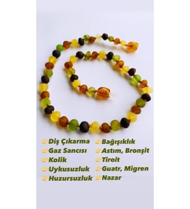 SERTİFİKALI ORİJİNAL KEHRİBAR BEBEK KOLYESİ 32-33 cm 0-4 YAŞ