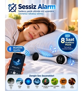 Yastık Altında Kullanılan Bluetooth Uyku Hoparlörü Sessiz Alarm Rahatlatıcı Sesler Ve 8 Saat Kesintisiz Müzik