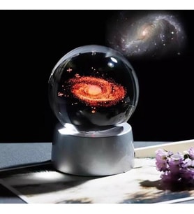 Renk Değiştiren Samanyolu Galaksi Toz Bulutu Nebula Galaxy Led Işıklı Cam Ay Küre