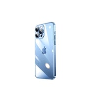 Apple iPhone 14 Pro Max Uyumlu Kılıf Sert PC Renkli Çerçeveli Zore Riksos Kapak (Mavi)