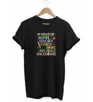24 Kasım Öğretmenler Günü Hediye Temalı Oversize Bisiklet Yaka T-shirt - Siyah