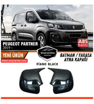 Peugeot Partner 2019 Sonrası Uyumlu Batman Yarasa Ayna Kapağı Piano Black ABS Plastik Sağ Sol Takım