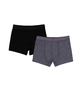 Civil Boys Gri-Siyah 2-12 Yaş Erkek Çocuk 2'li Boxer - Standart