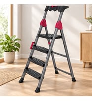 3+1 Basamaklı Metal Merdiven - 150 kg Taşıma Kapasiteli