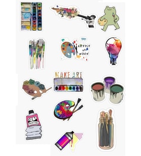 Lexroo Sanat - Ressam -Resim - Çizim - Boyamak Tasarımlı Sticker Seti