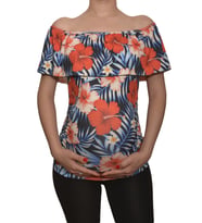 LuvmaBelly  Maternity 2512 Kayık Yaka Hamile Bluzu (Çok Renkli)