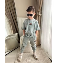 Cg Kids Eksitme Yeşil Enjeksiyon Baskı Bb Basic Alt Eksitme Eşfoman Ince Cep Detay Erkek Çocuk Alt Üst Takım