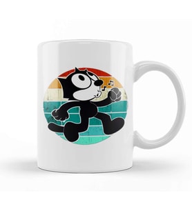 Felix The Cat Retro Kupa Bardak Porselen