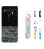 TCL 10L 10 Plus 10SE 20E 20SE 30SE L7 Kılıf Kablo Koruma Spiral Silikon Astronoot Red Baloon 1608