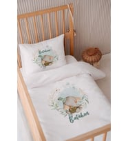 %100 Pamuk Saten Isme Özel 100x150 Bebek Yatak Nevresim Seti