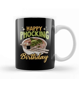 Happy Phocking Birthday Funny Pho Pun Distressed Kupa Bardak Porselen