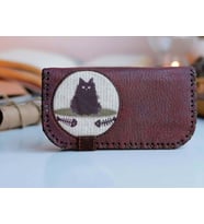 Karamık Figürlü Büyük Cüzdan Etnik Bohem Retro Vintage Style  - BORDO