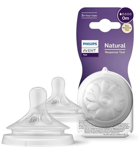 Philips Avent Natural Response 2'li Biberon Emziği, 1 Numara, 0 Ay+