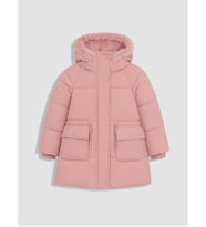 LCW Kids Pembe Kürklü Kapüşonlu Kız Çocuk Su İtici Mont