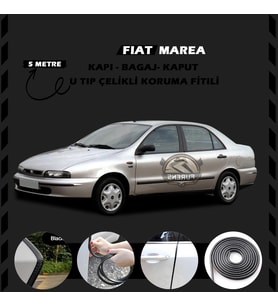 Fiat Marea Oto Araç Kapı Koruma Fitili 5metre Parlak Siyah Renk