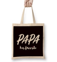 Papa Her Favorite Dad Husband Daughter Daddy Poppa Father Bez Çanta Uzun Saplı