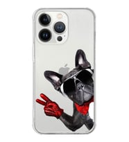 PrintiFy Apple iPhone 13 Pro Max Uyumlu Köpek 2 Baskılı Şeffaf Köşe Korumalı Antişok Kılıf