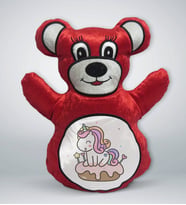 BK Gift Sevimli Unicorn Tasarımlı Kırmızı Ayıcık Yastık-1