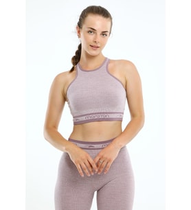 Maraton SlimFit Kadın Bisiklet Yaka Lila Bra