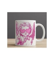 "Pembe" Melek Meleğim Tasarımlı Hediyelik Porselen Kupa Bardak (Beyaz)