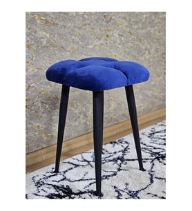 Kare Siyah Boyalı Konik Ayaklı Tabure - Oturak - Bar Taburesi - Ayaklı Tabure Mavi Renk 48 x 33 Boyut/Ebat (Çok Renkli)