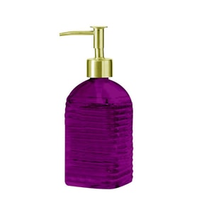 RENKLİ ŞEFFAF CAM SIVI SABUNLUK 400 ML (Pembe)