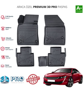 PEUGEOT 508 ARACA ÖZEL 3D PASPAS 2018 2019 2020 2021 2022 2023 2024