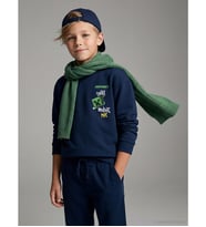 LCW Kids Lacivert Bisiklet Yaka Minecraft Baskılı Erkek Çocuk Kalın Sweatshirt