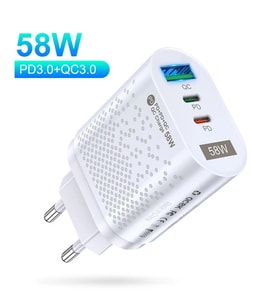 USLİON PD 58W USB + Type-c Hızlı Şarj Başlığı-(5775) - SSSSSS6386-2796