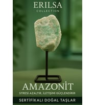 Sertifikalı Doğal Ham Amazonit Taşı Standlı Obje – Duygusal Denge ve İletişim Gücünü Artırır (Çok Renkli)