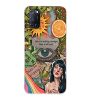Oppo A52/A72/A92 Uyumlu Vintage Kolaj Desenli Şeffaf Telefon Kılıfı